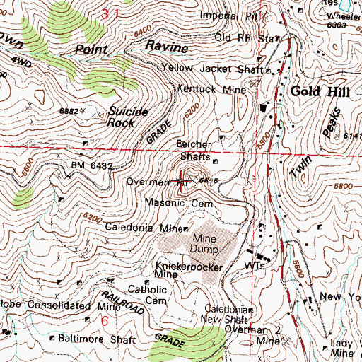 Topographic Map of Overman Pit, NV