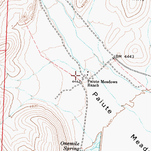 Topographic Map of Paiute Meadows Ranch, NV