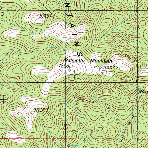 Topographic Map of Palmetto Mountain, NV