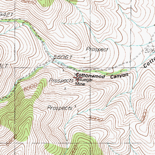 Topographic Map of Phlueger Mine, NV