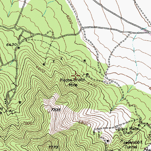 Topographic Map of Pioche-Bristol Mine, NV