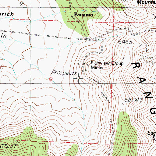 Topographic Map of Plainview Group Mines, NV