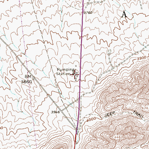 Topographic Map of Pumping Station Four, NV