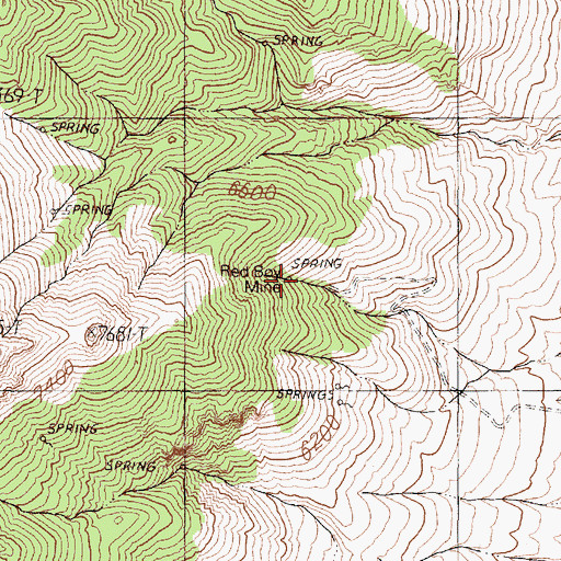 Topographic Map of Red Boy Mine, NV