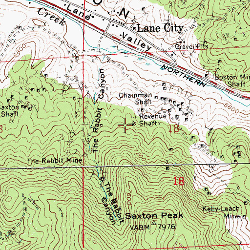Topographic Map of Revenue Shaft, NV