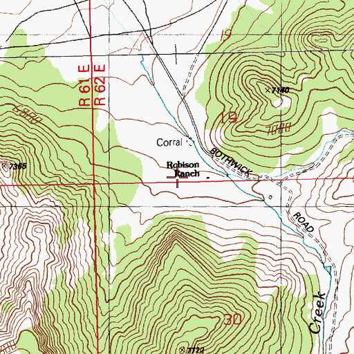 Topographic Map of Robison Ranch, NV