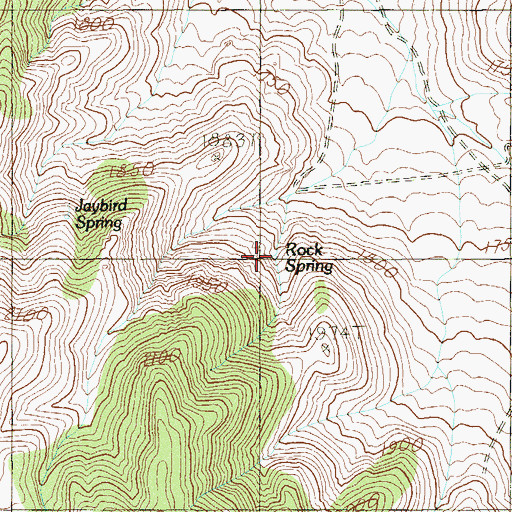 Topographic Map of Rock Spring, NV