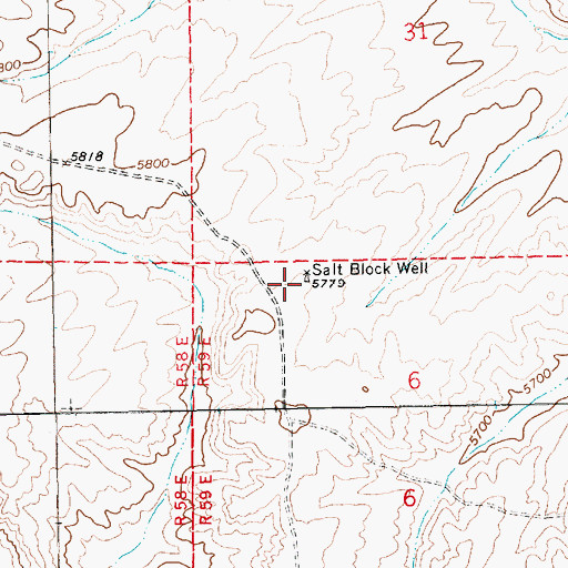 Topographic Map of Salt Block Well, NV