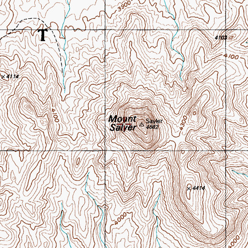 Topographic Map of Mount Salyer, NV