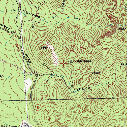 Topographic Map of Schodde Mine, NV