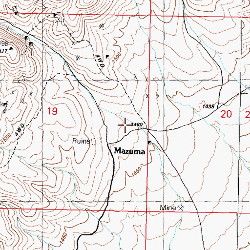 Topographic Map of Seven Troughs Canyon, NV