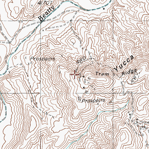 Topographic Map of Silicon Mine, NV