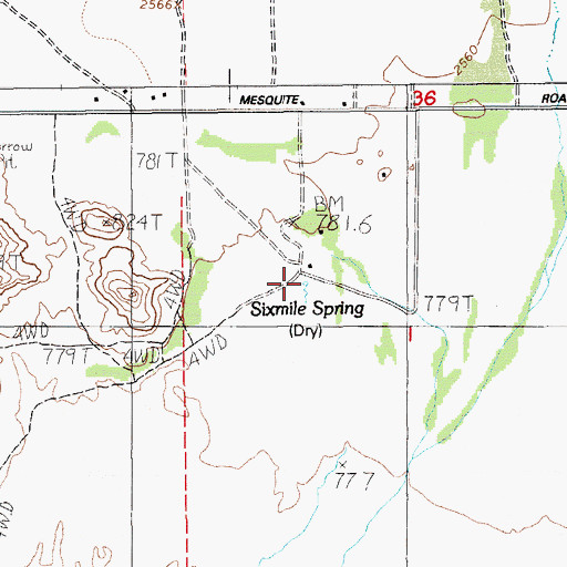 Topographic Map of Sixmile Spring, NV