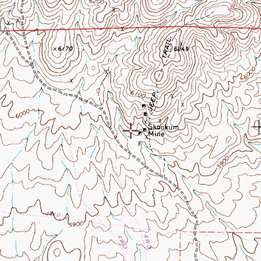 Topographic Map of Skookum Mine, NV