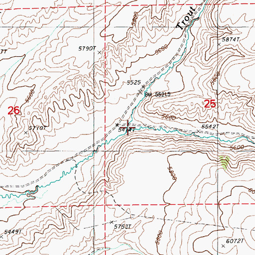 Topographic Map of South Fork Trout Creek, NV