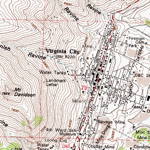 Topographic Map of Spanish Ravine, NV