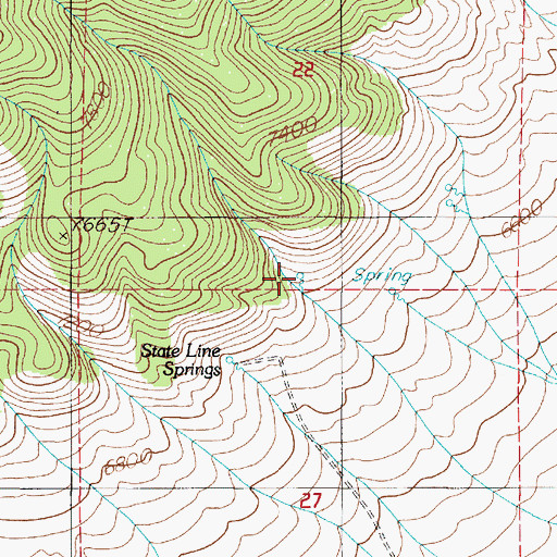 Topographic Map of State Line Springs, NV