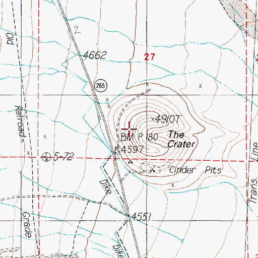 Topographic Map of The Crater, NV