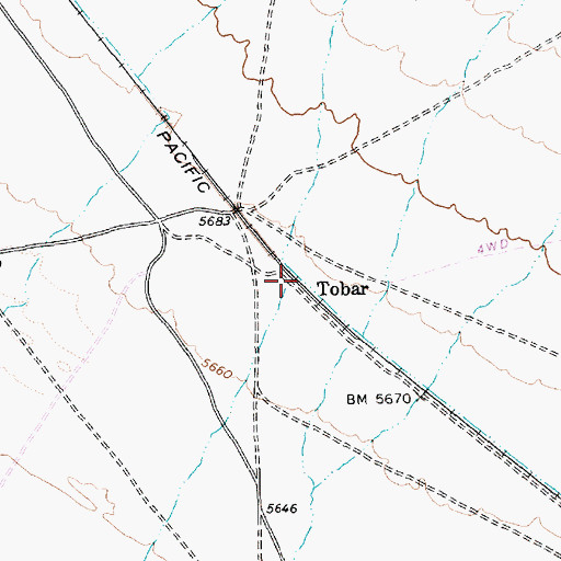 Topographic Map of Tobar (historical), NV