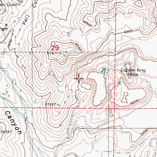 Topographic Map of Turquoise Mine, NV
