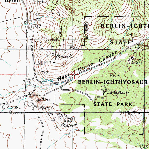Topographic Map of Union, NV