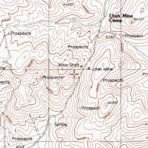 Topographic Map of Utah Mine, NV