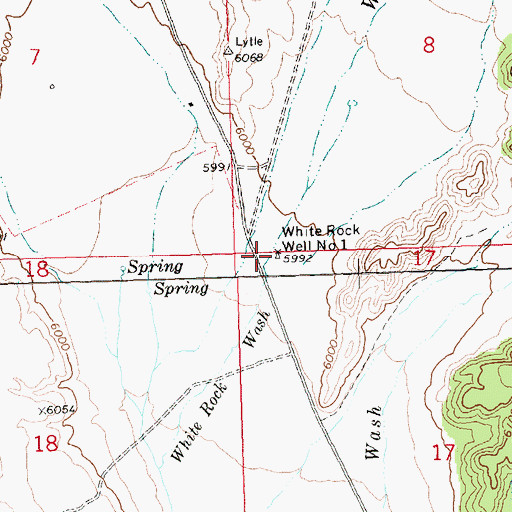 Topographic Map of White Rock Well Number One, NV