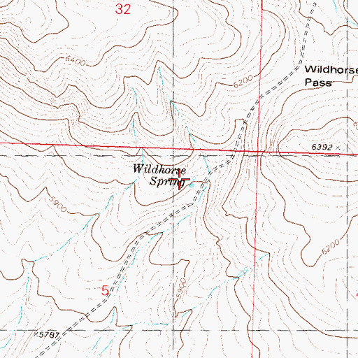 Topographic Map of Wildhorse Spring, NV
