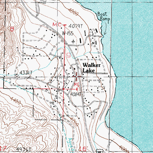 Topographic Map of Walker Lake, NV