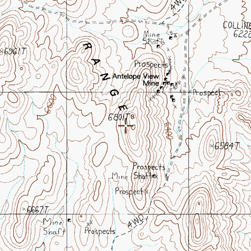 Topographic Map of Jordan Ridge, NV