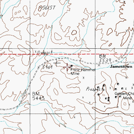 Topographic Map of Franz Hammel Mine, NV