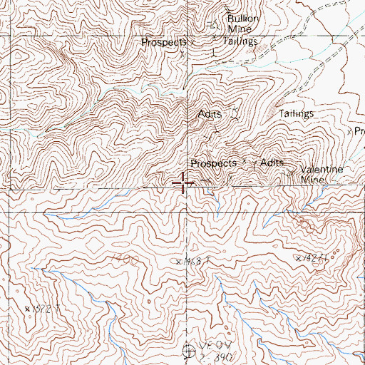 Topographic Map of Anchor Mine, NV