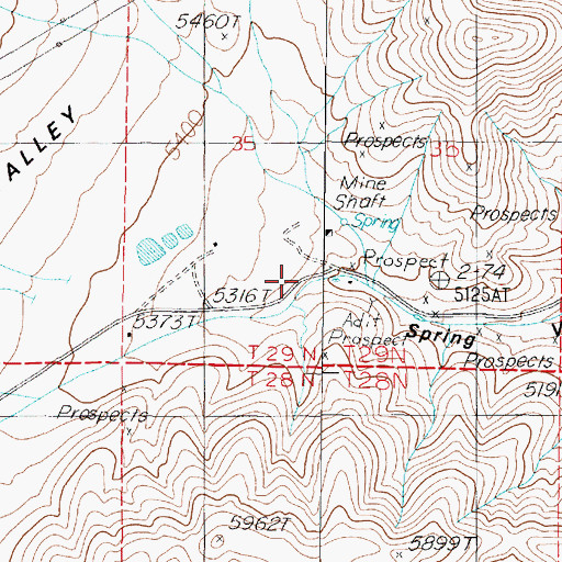 Topographic Map of Spring Valley Canyon, NV