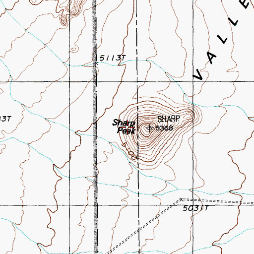 Topographic Map of Sharp Peak, NV