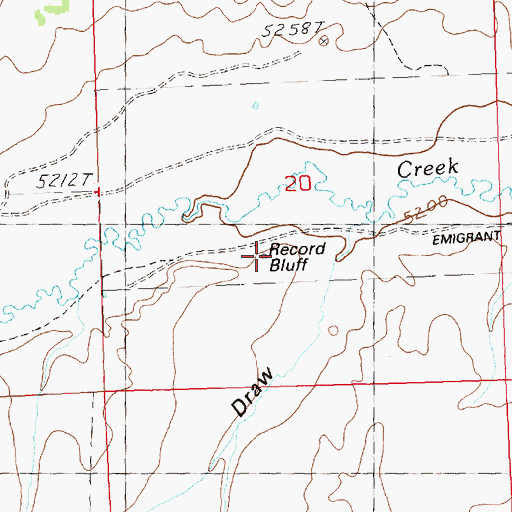 Topographic Map of Record Bluff, NV