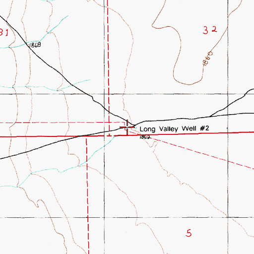 Topographic Map of Long Valley Well Number 2, NV