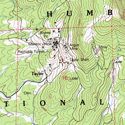 Topographic Map of Taylor Shaft, NV