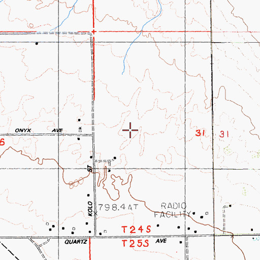 Topographic Map of Sandy Valley, NV