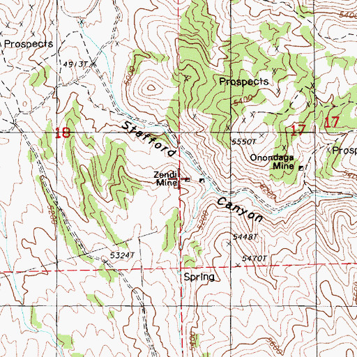 Topographic Map of Zendi Mine, NV