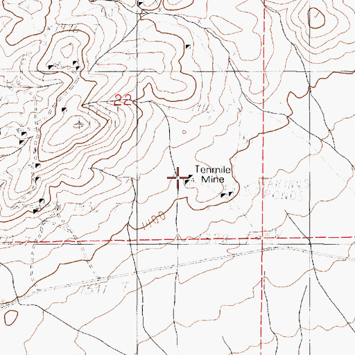 Topographic Map of Tenmile Mine, NV