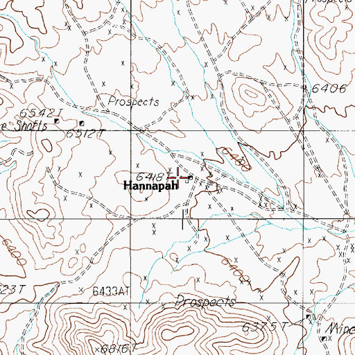 Topographic Map of Hannapah (historical), NV