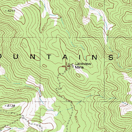 Topographic Map of Lakeview Mine, NV