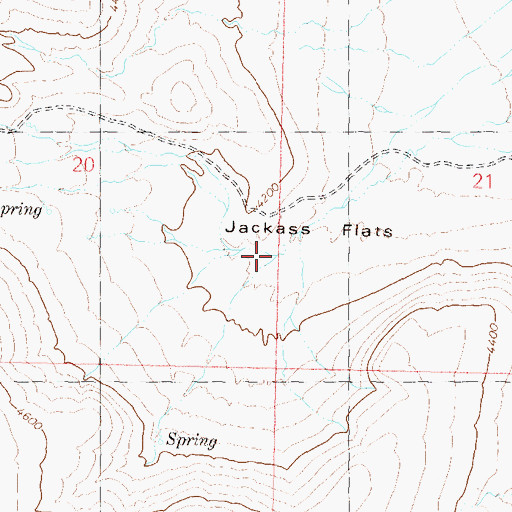Topographic Map of Jackass Flats, NV