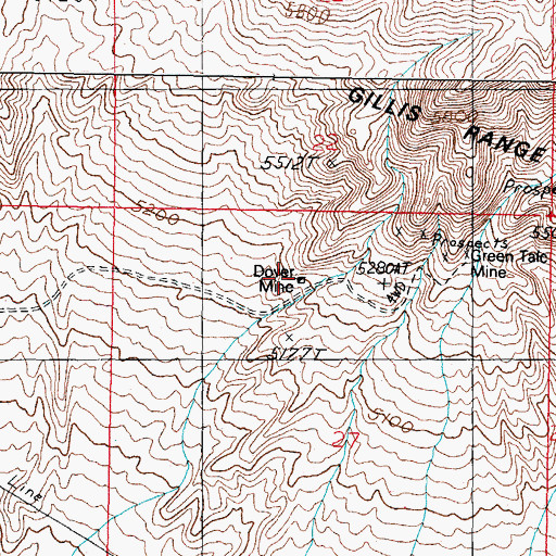Topographic Map of Dover Mine, NV