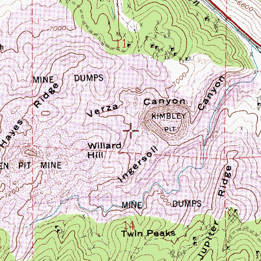 Topographic Map of Columbia Shaft, NV