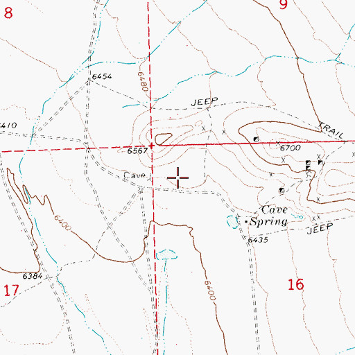 Topographic Map of Cave Valley Ranch, NV
