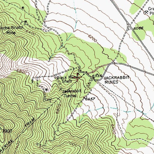 Topographic Map of Jackrabbit (historical), NV