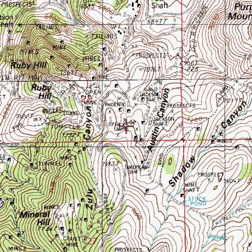 Topographic Map of Phoenix Shaft, NV