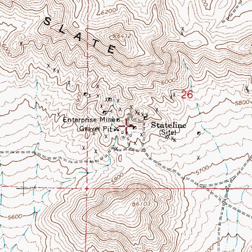 Topographic Map of State Line Mine, NV