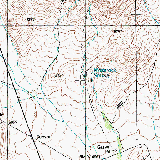 Topographic Map of Whiterock Spring (historical), NV